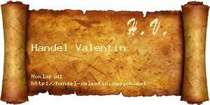 Handel Valentin névjegykártya
